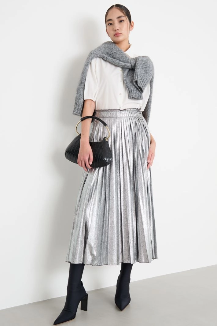 Foiled georgette skirt - SILVER