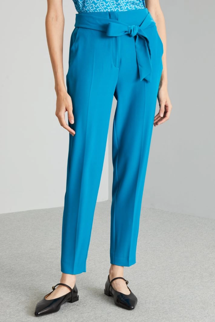 High-waisted trousers - TURQUOISE
