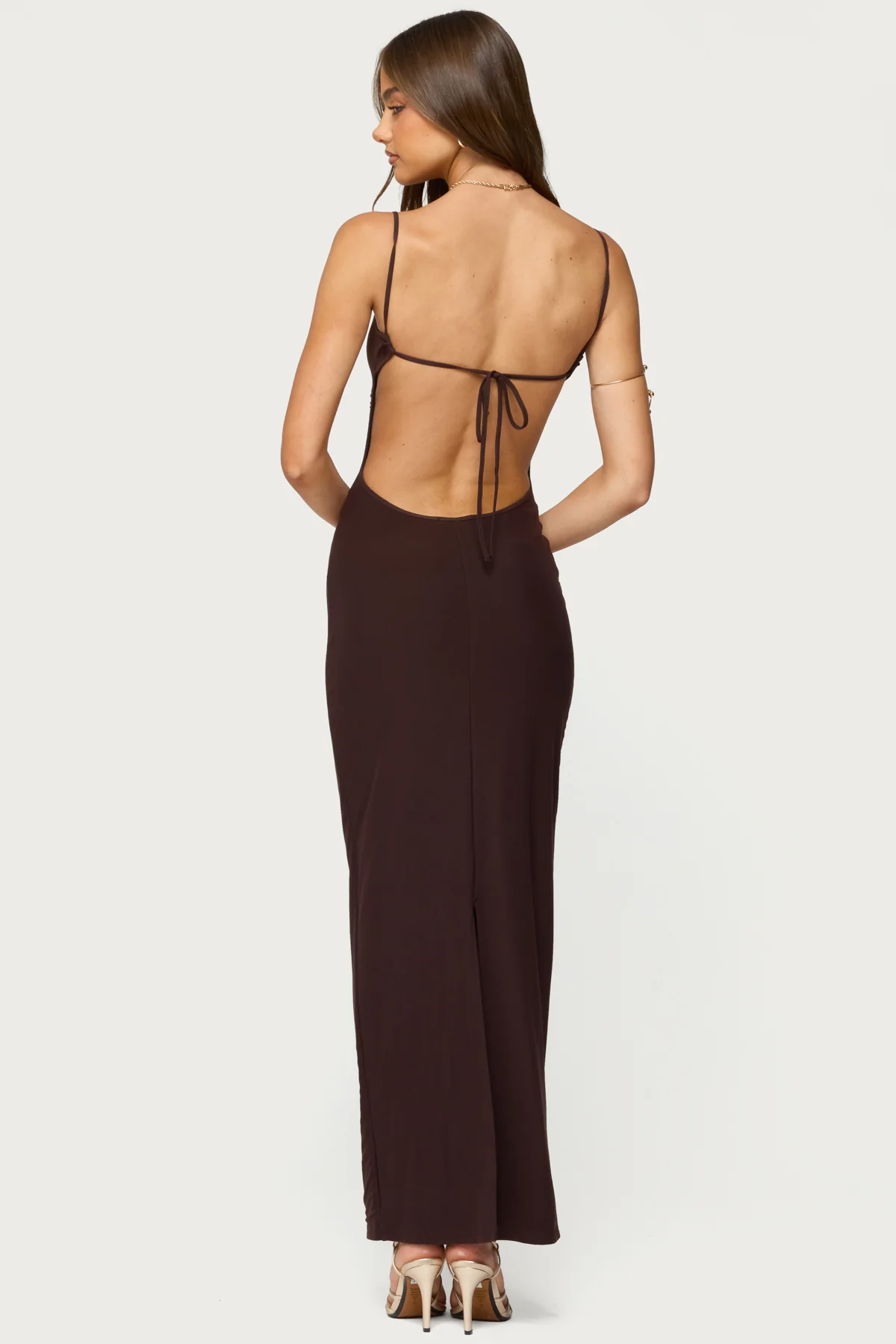 Shanna Backless Mesh Maxi Dress