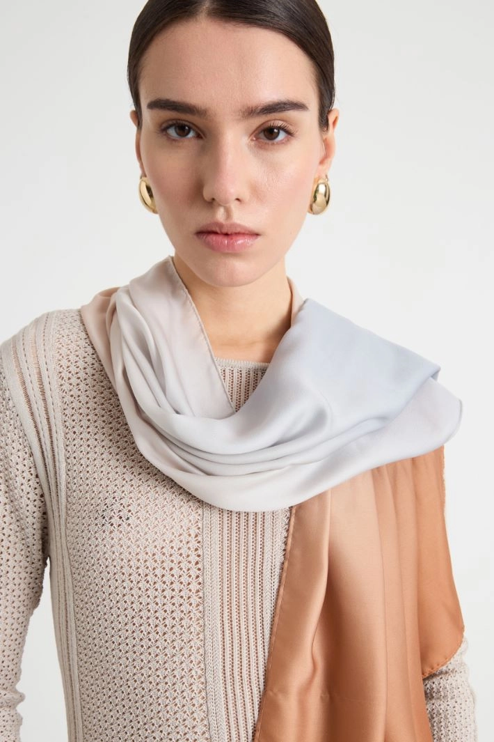 Printed fluid stole - WHITE PINK