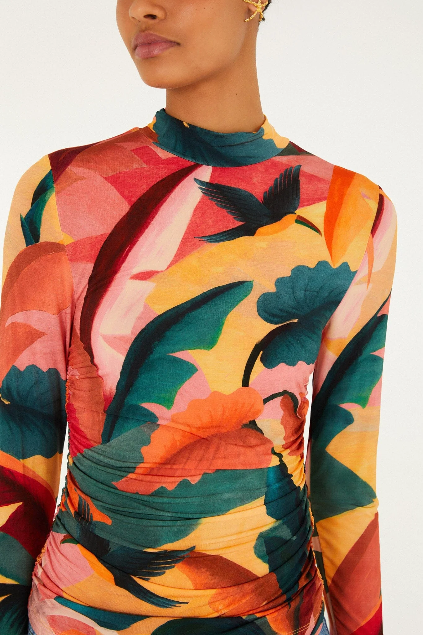 Multicolor Atlantic Rainforest Jersey Blouse