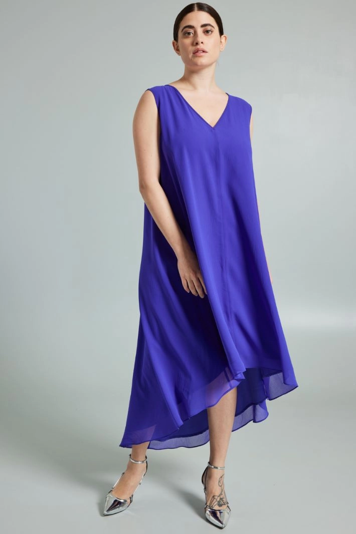 Asymmetric georgette dress - VIOLET