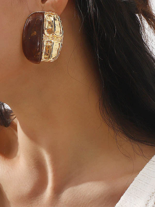 Geometric Split-Joint Drop Earrings