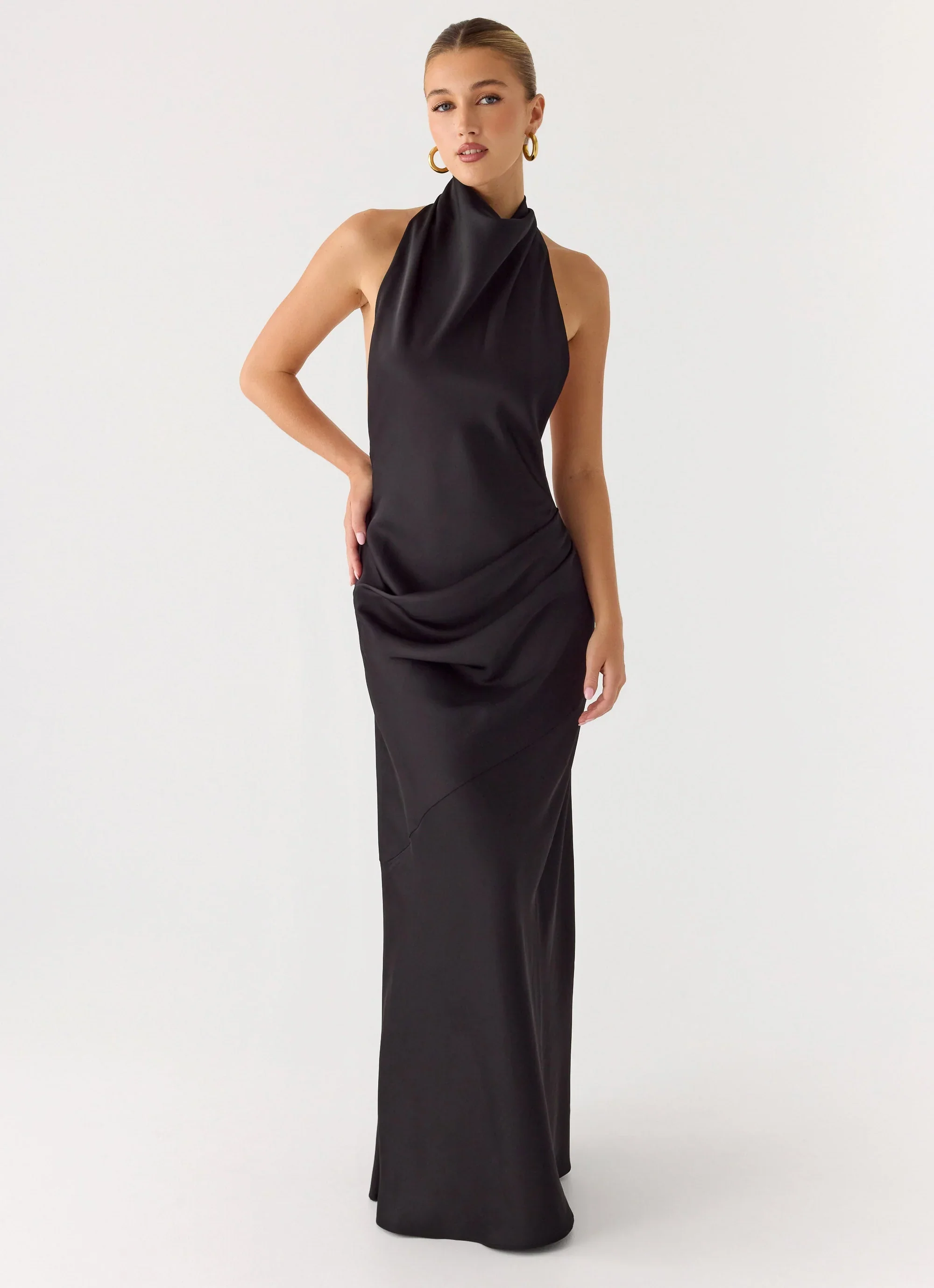 Back To Life Halter Maxi Dress - Black
