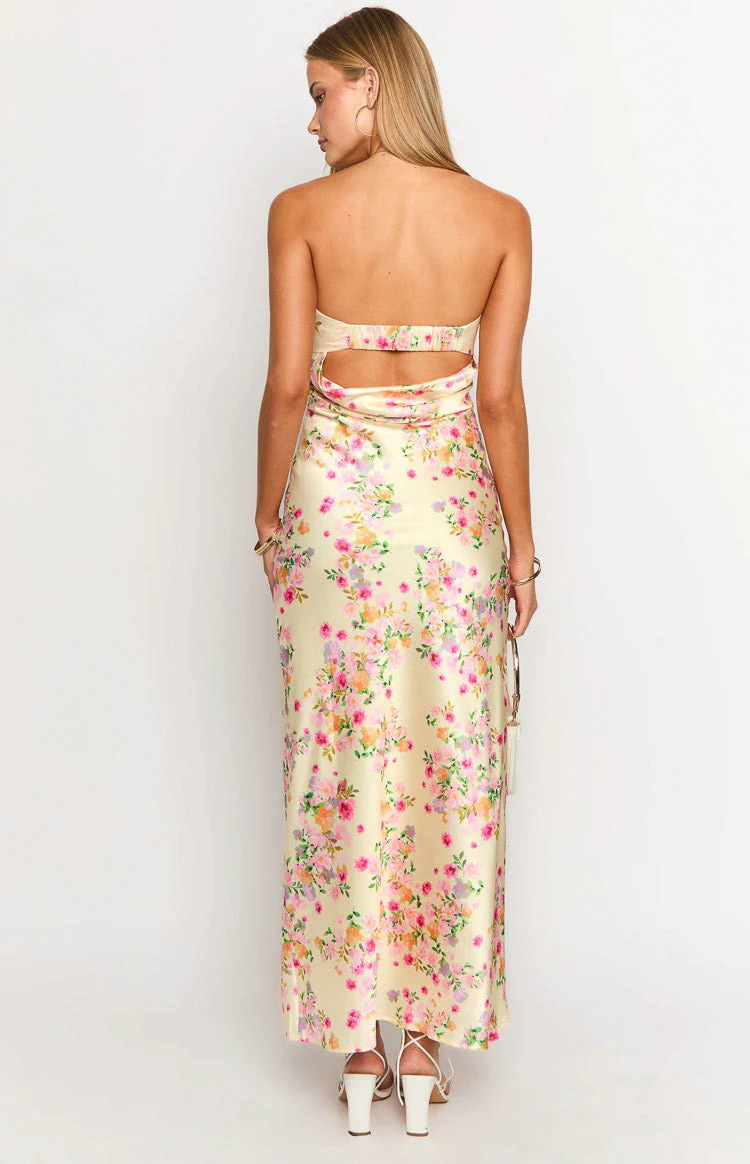 Maiah Yellow Bloom Prom Dress