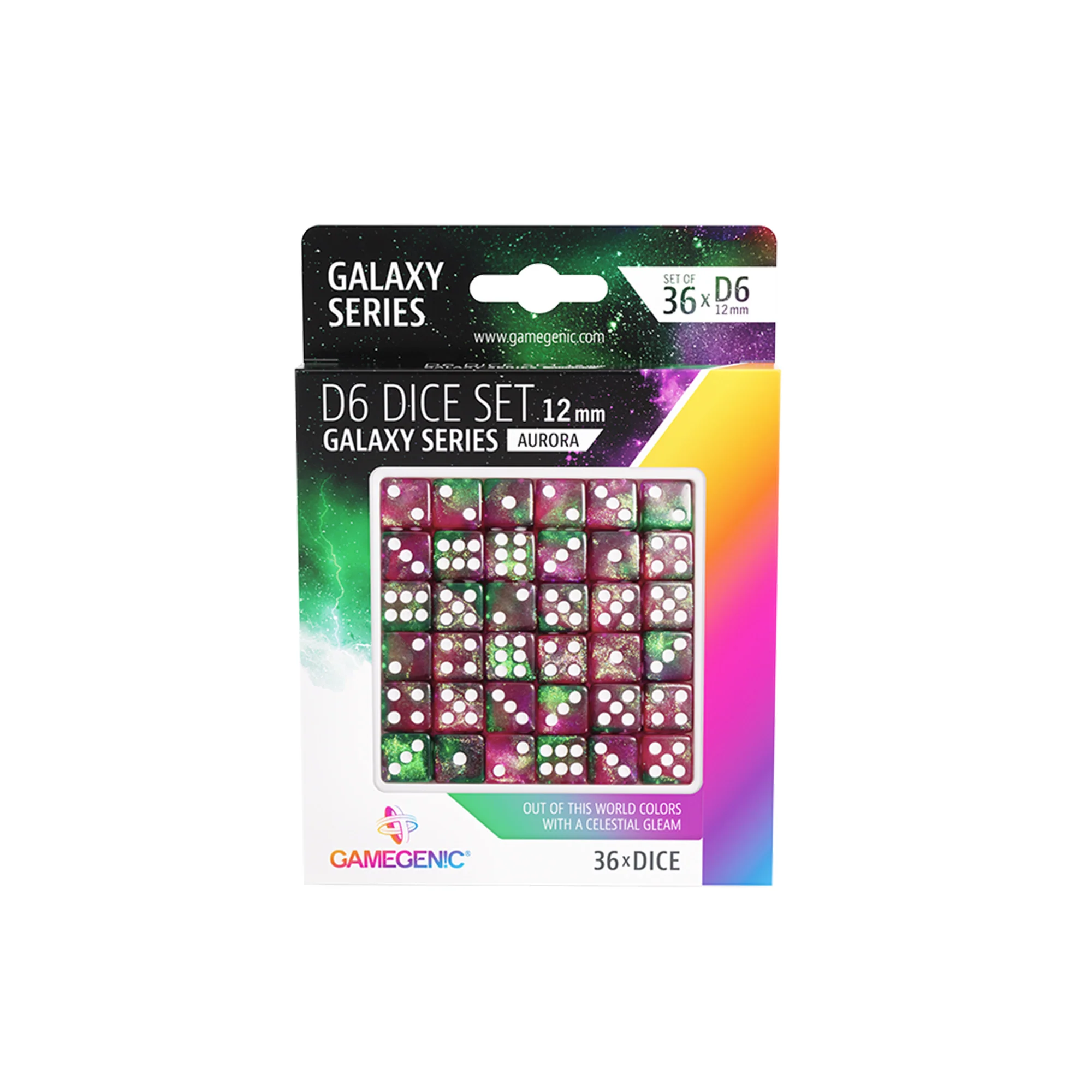 Galaxy Series - Aurora - D6 Dice Set 12 mm (36 pcs)