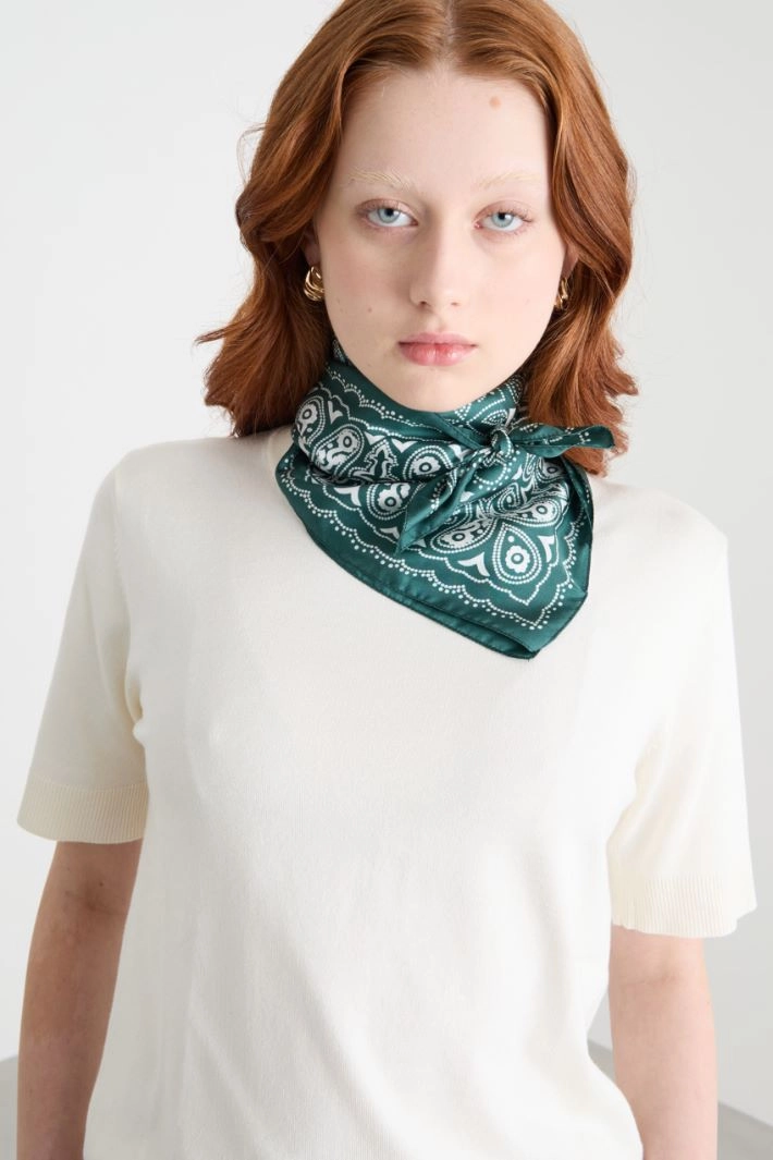 Printed silk scarf - GREEN