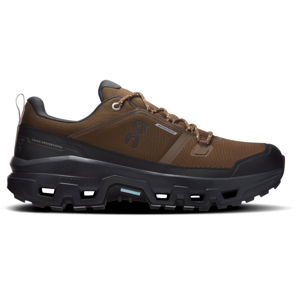 On Cloudrock Low Waterproof Hiking Shoes Men - Earth | Black