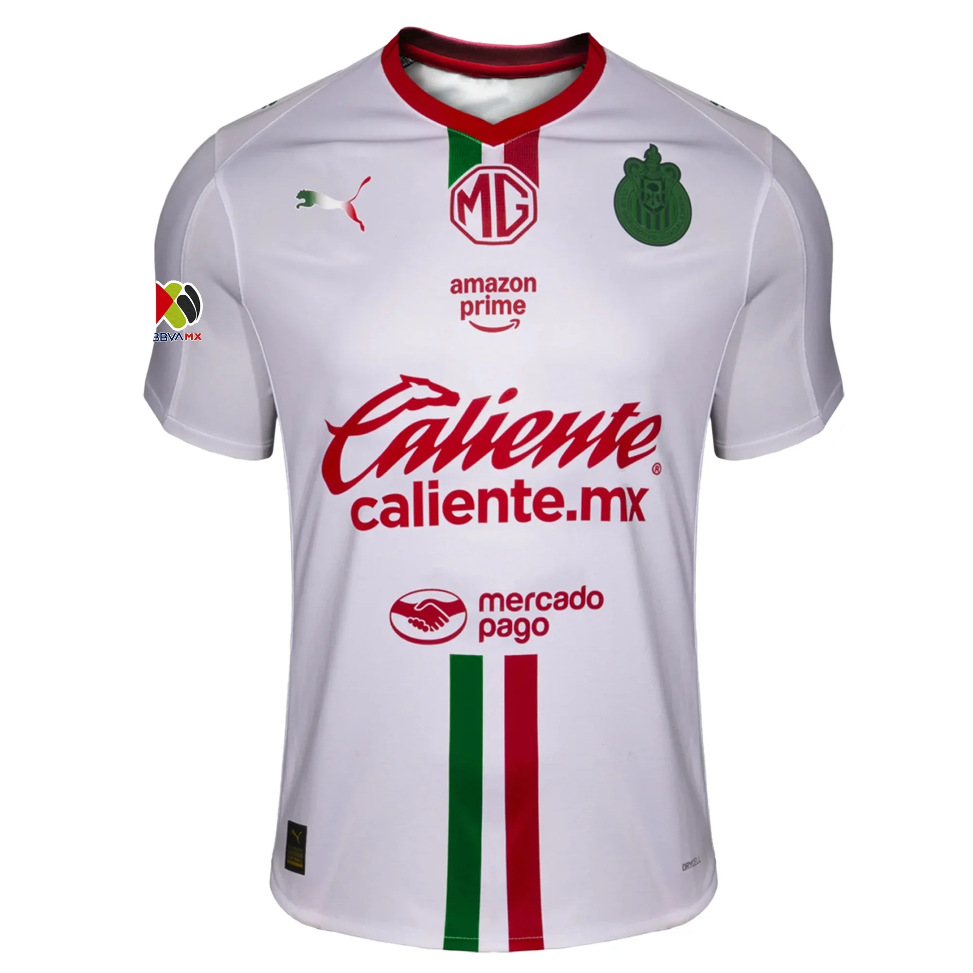 Men's Chivas De Guadalajara Away Jersey 25/26 w/ BBVA MX Patch ( White/Red/Green)
