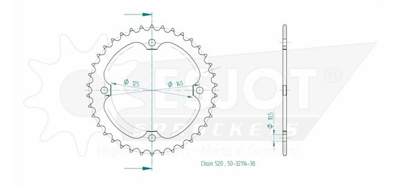 Esjot crown 38 teethRef: Esjo00039A / 12113038