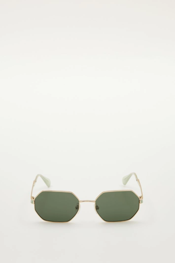 Geometric metal sunglasses - GREEN GOLD