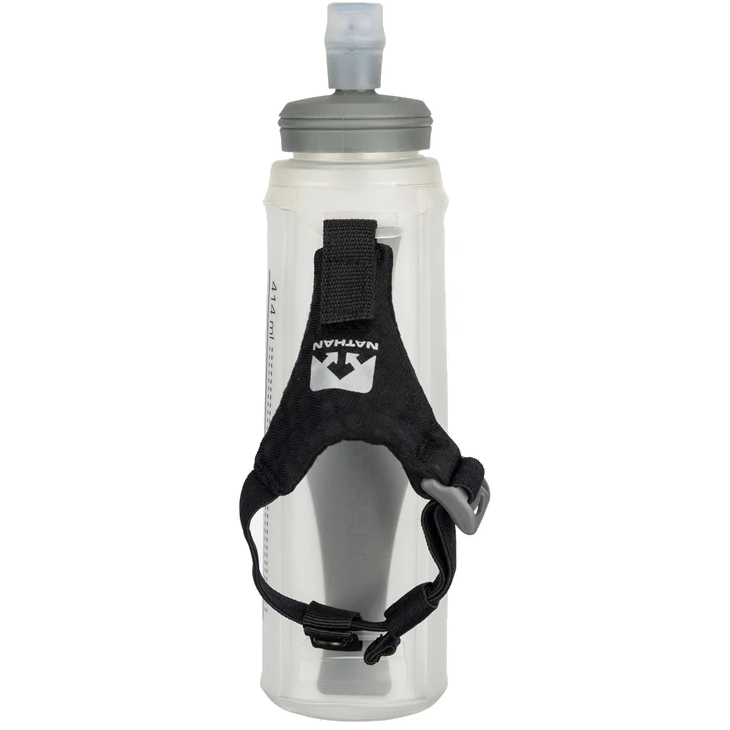 Nathan Sports ExoShot Lite 14oz/414ml Handheld Bottle - black / reflective silver