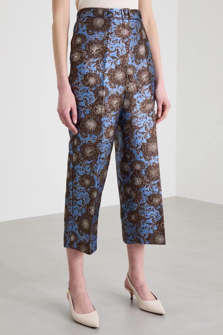 Brocade trousers - BROWN LIGHT BLUE