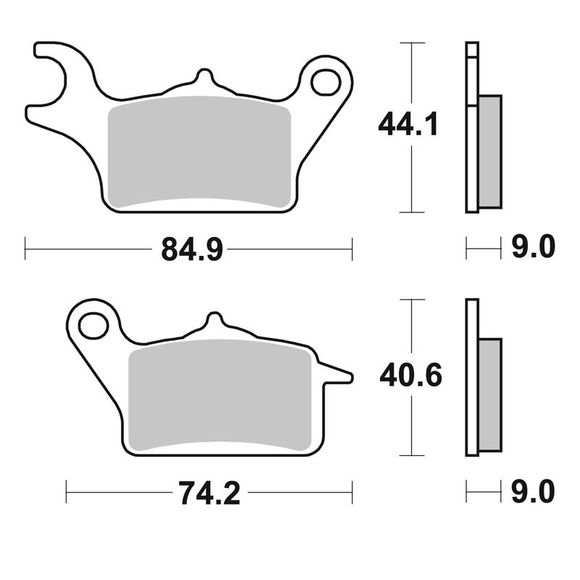 SBS 223CT Organic Front Right Brake PadsRef: 223CT / 223080