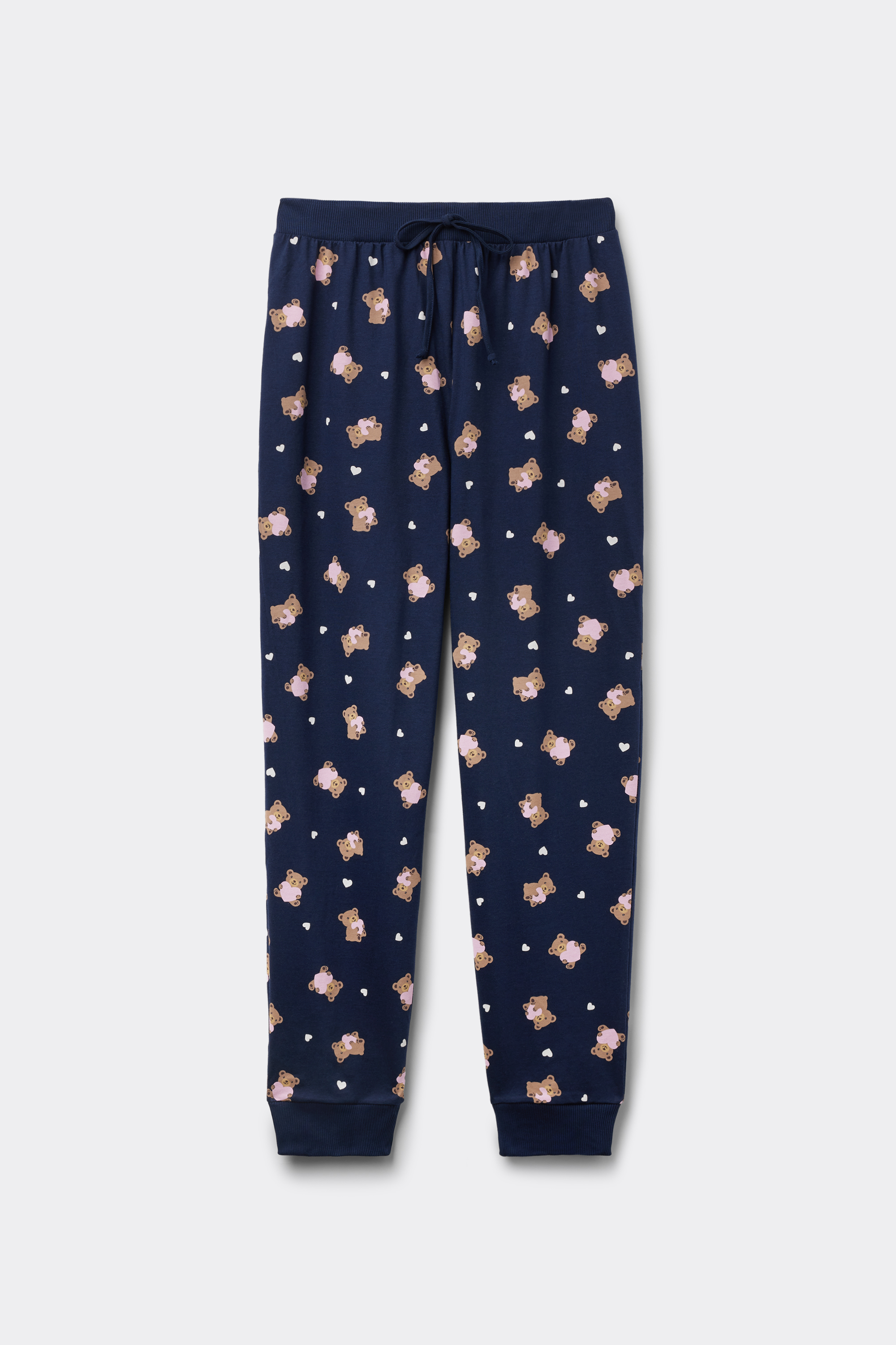 Long Printed Cotton Drawstring Trousers