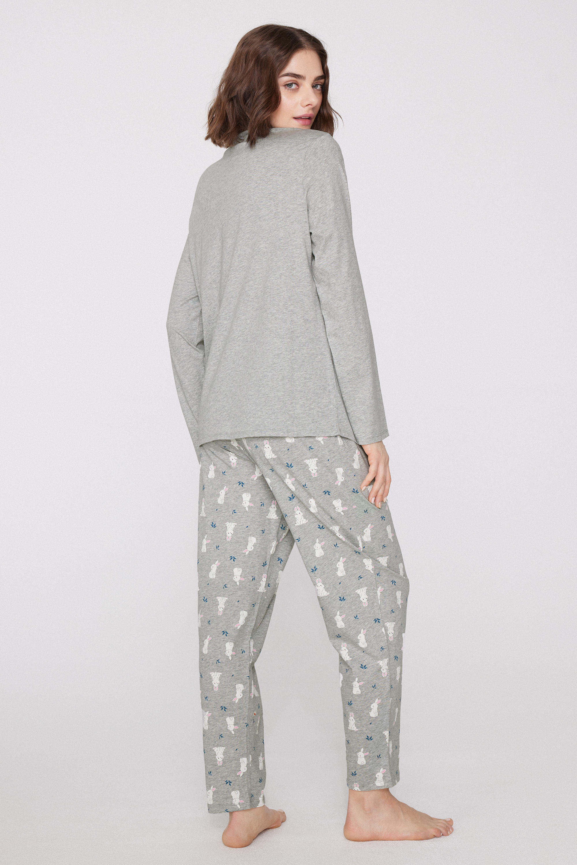 Bunny Print Long Cotton Pyjamas
