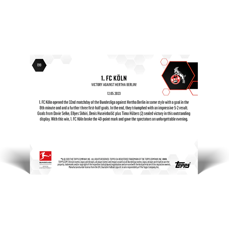 Topps UK - Victory against Hertha Berlin! - Bundesliga TOPPS NOW® Card #199