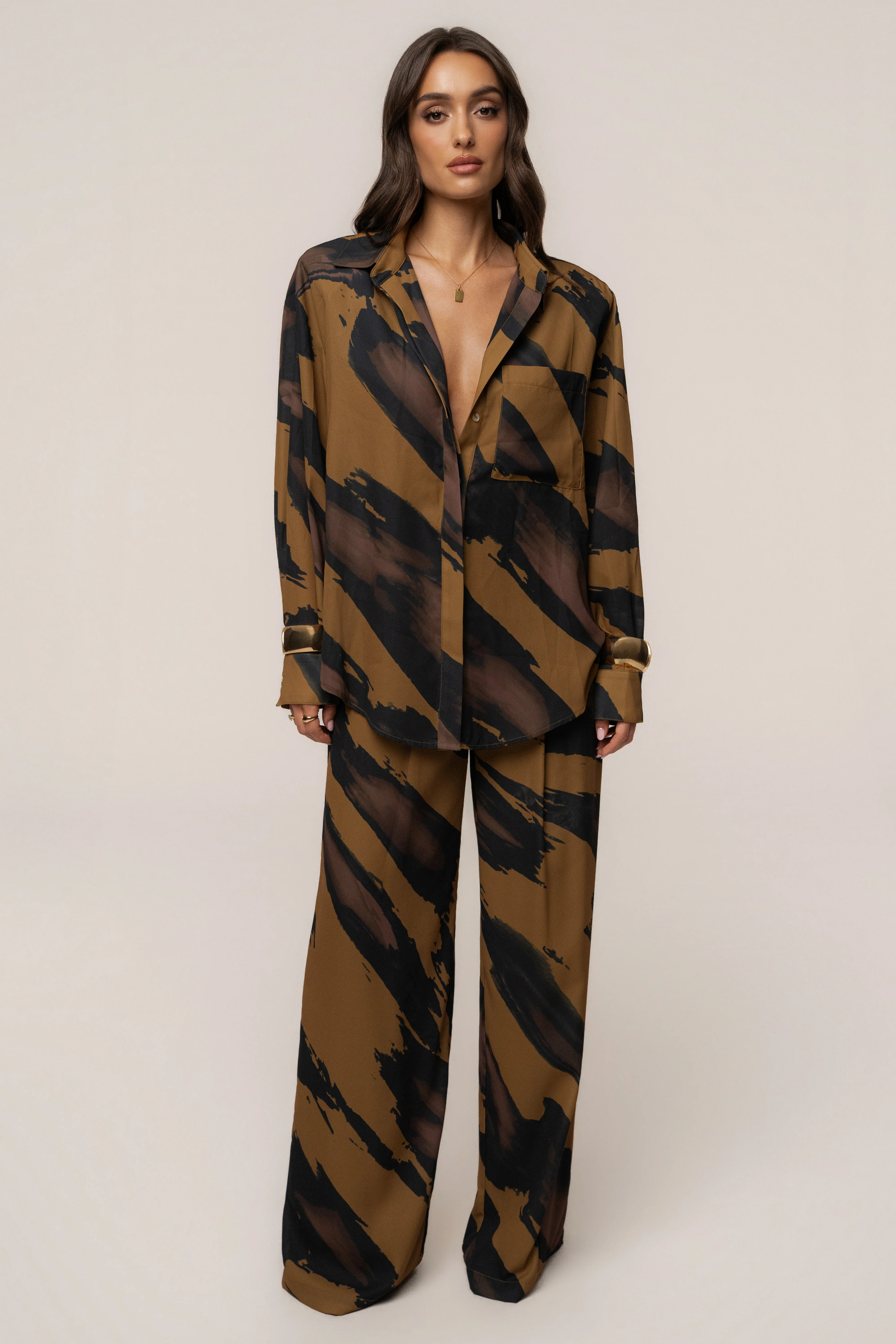 Gold Dusk Soft Pleated Trouser