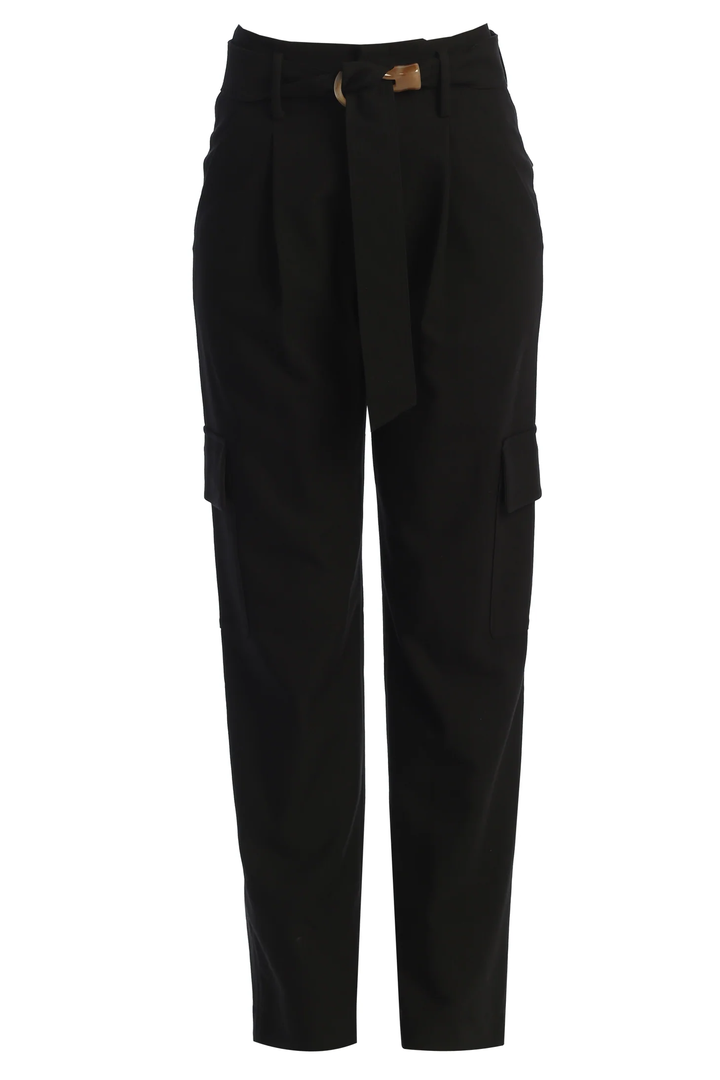 Black Alexis Belted Cargo Pants