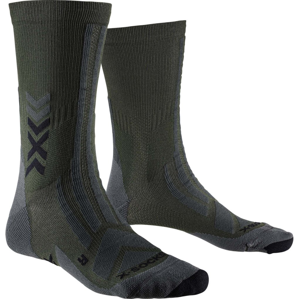 X-Socks Hike Discover Crew Socks - dark sage/black