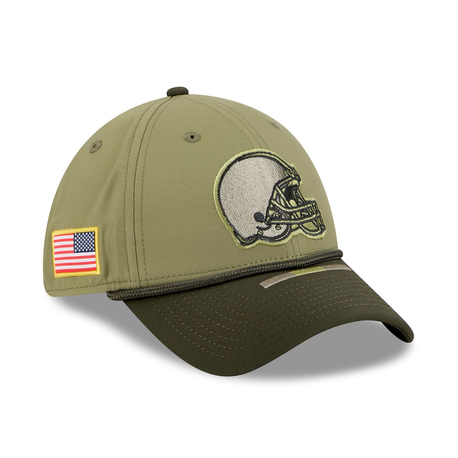Cleveland Browns 2025 NFL Salute to Service 39THIRTY Flex Cap Olive