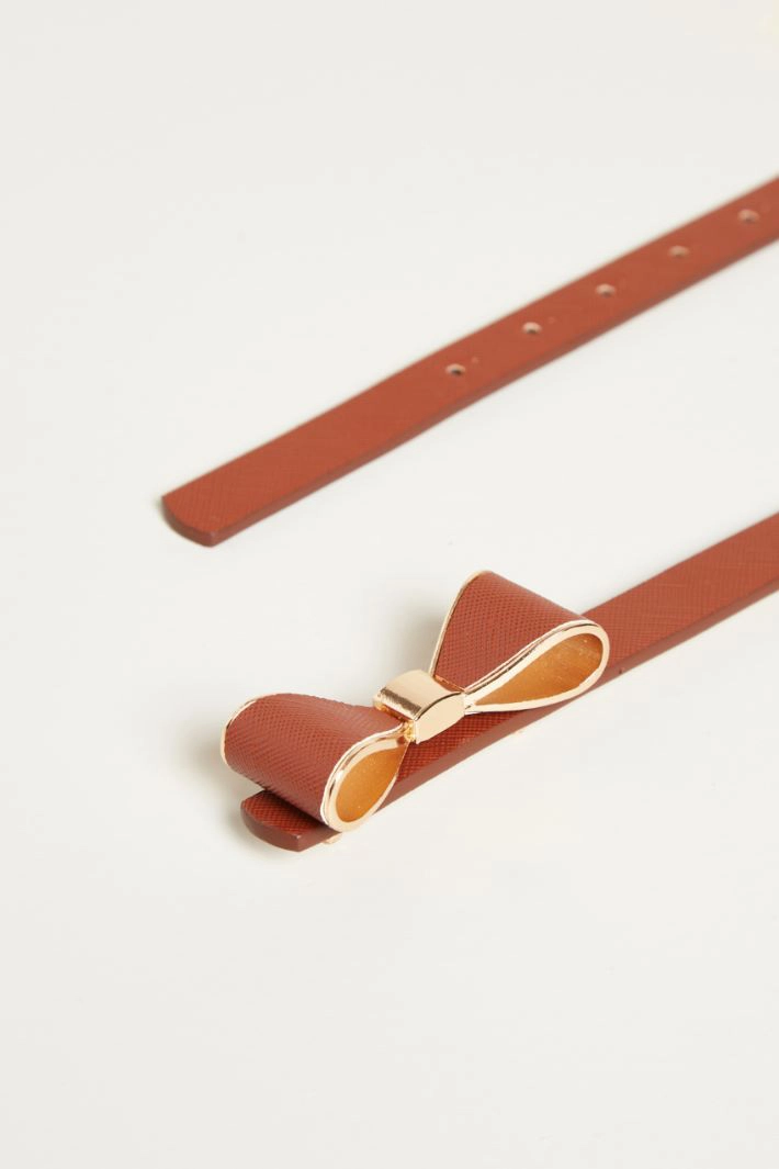 Bow-detail belt - BROWN