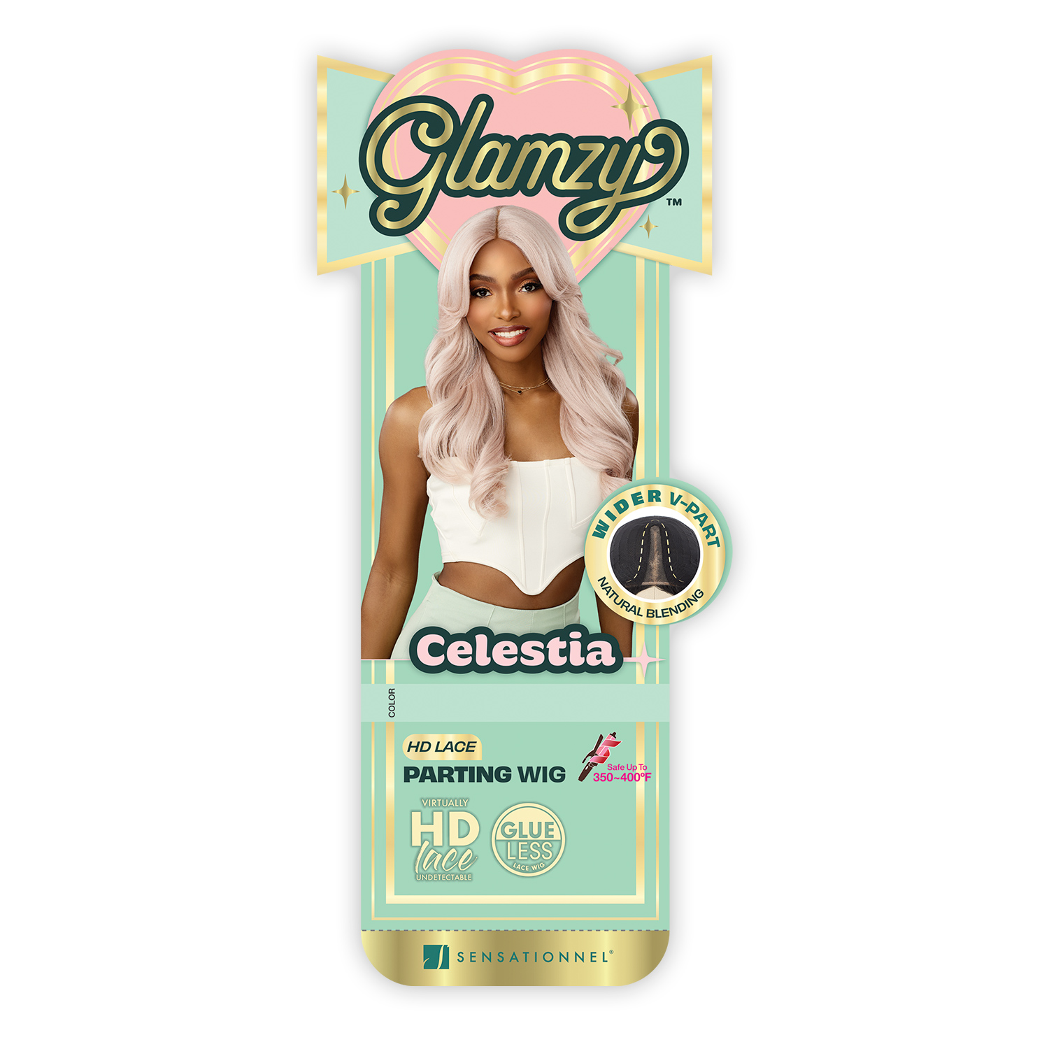 Sensationnel HD Lace Parting Wig Glamzy Glueless Wide V-Part Celestia