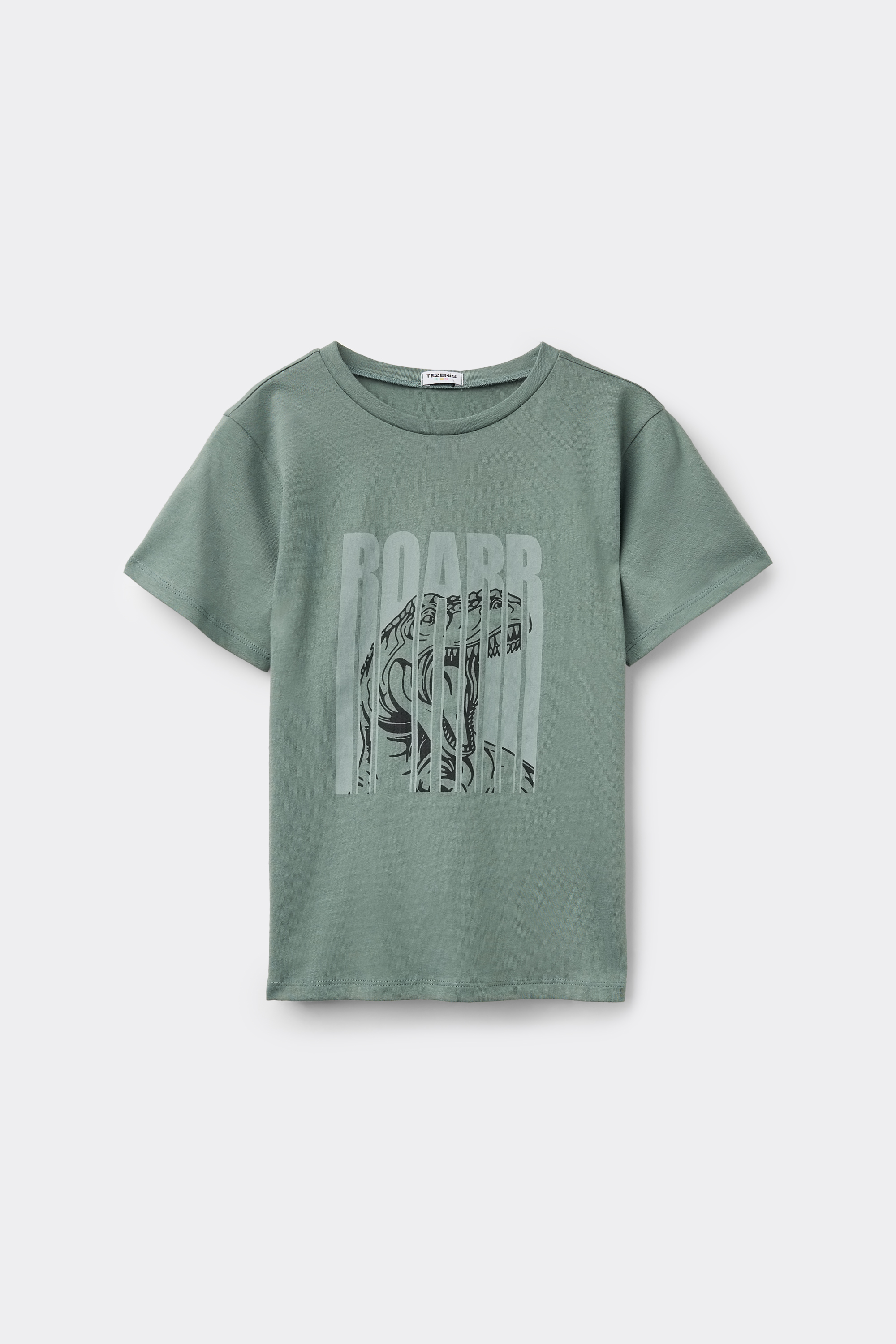 Boys’ Cotton Round-Neckline T-Shirt with Print