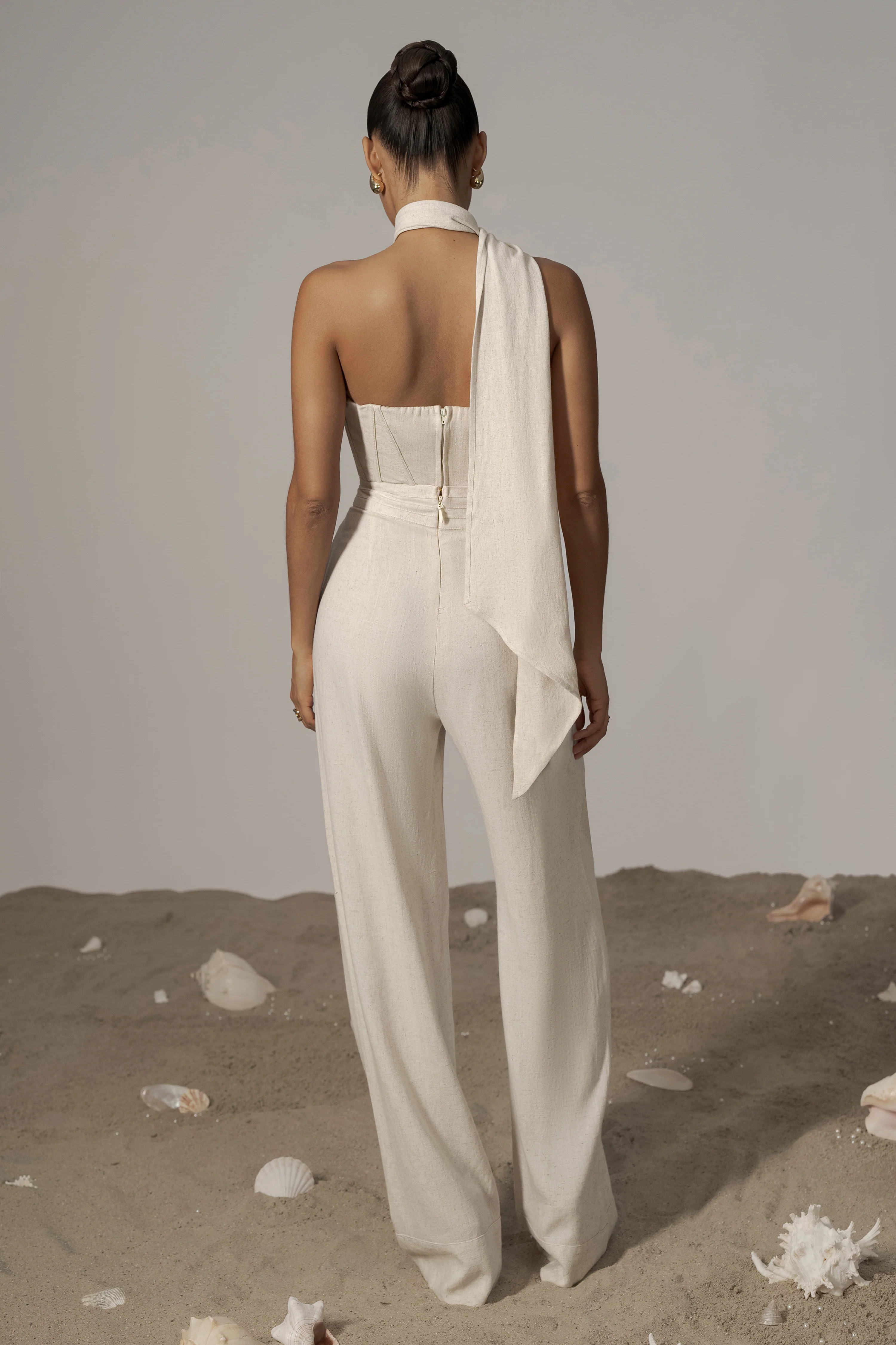 Natural Coastal Bliss Linen Bustier