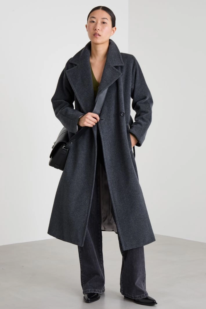 Belted coat - DARK GREY