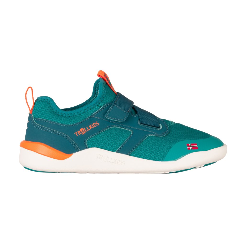 Trollkids Bergen Hiker Barefoot Shoes Kids - Sea Green/Lagoon Green/Sahara Sunset