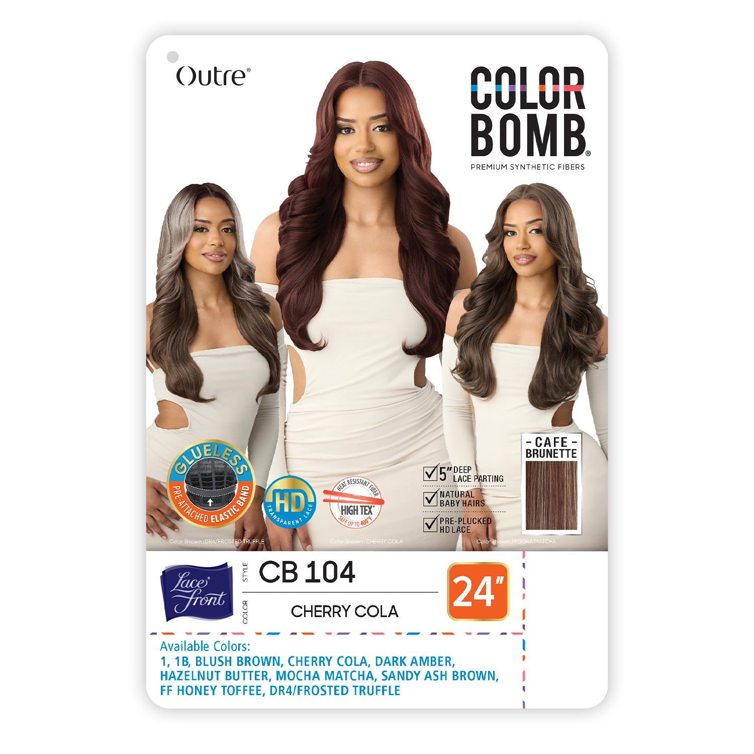 Outre HD Lace Front Wig Glueless Color Bomb CB 104