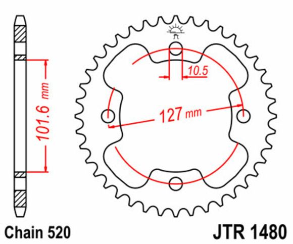 Couronne JT. acier standard 1480 - 520Ref : JTC01759A / 1074929002