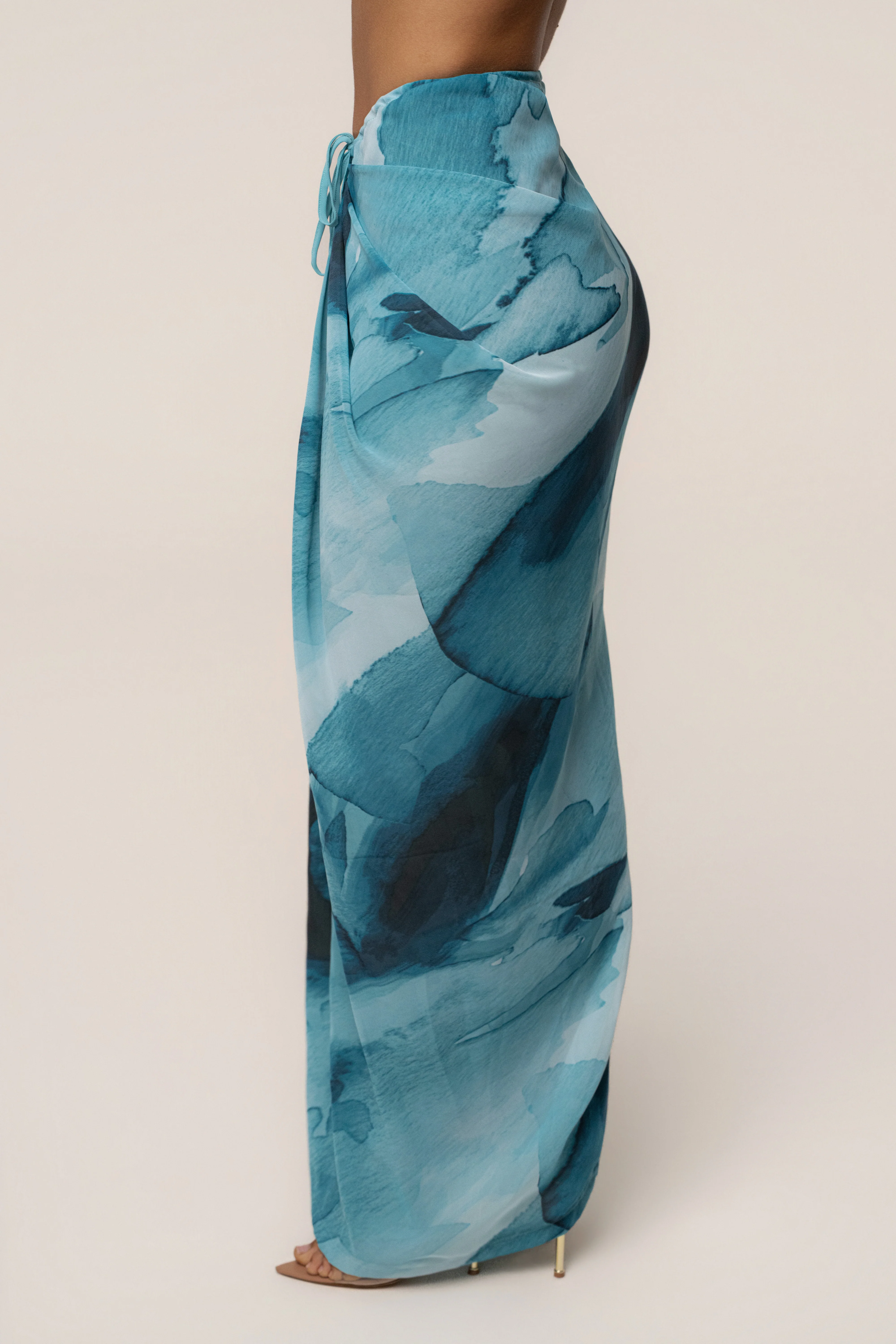 Blue Abstract Noelia Printed Skirt