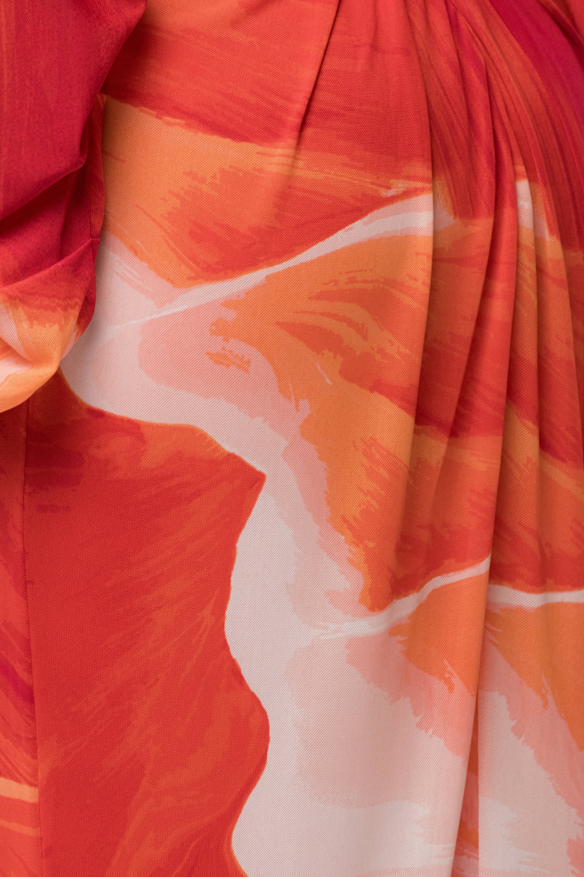 Sunset Red Hera Draped Maxi Skirt