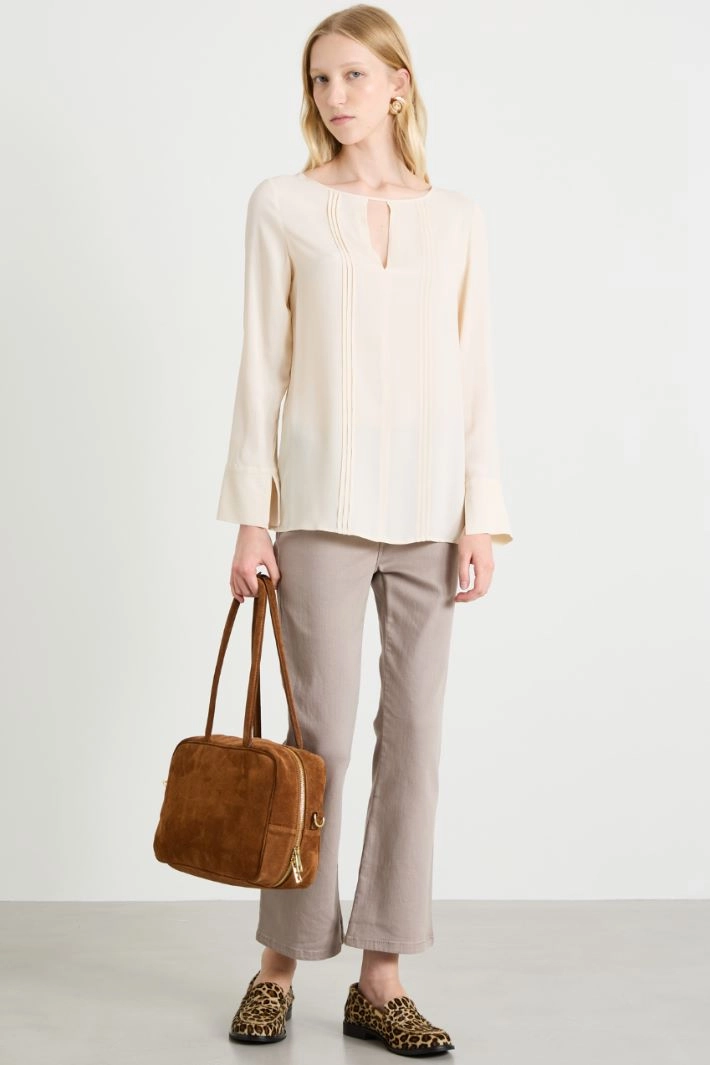 Crépe de chine blouse - IVORY