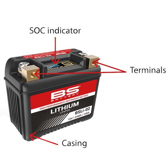 Battery Bs Battery Lithium Ion Bsli-05 (Yb10L-A2/Yb10L-B/Yb12Al-A/Yb16Al-A2)Ref: BSLI-05 / 1080706