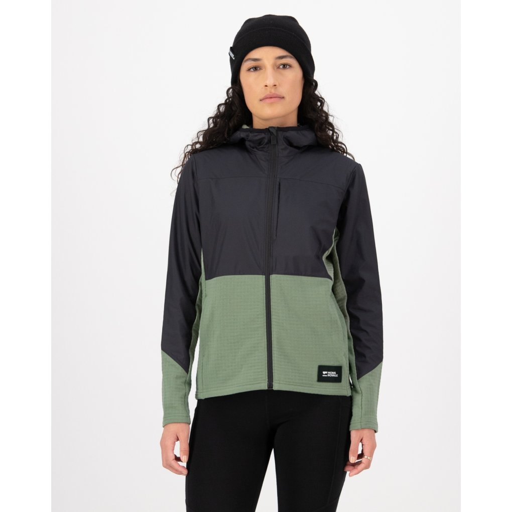 Mons Royale Offgrid Merino Fleece Wind Jacket Women - willow / black