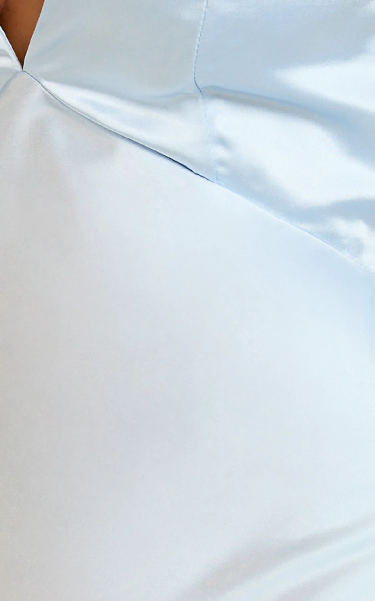Quincy Maxi Dress - Satin Slip Dress in Sky Blue