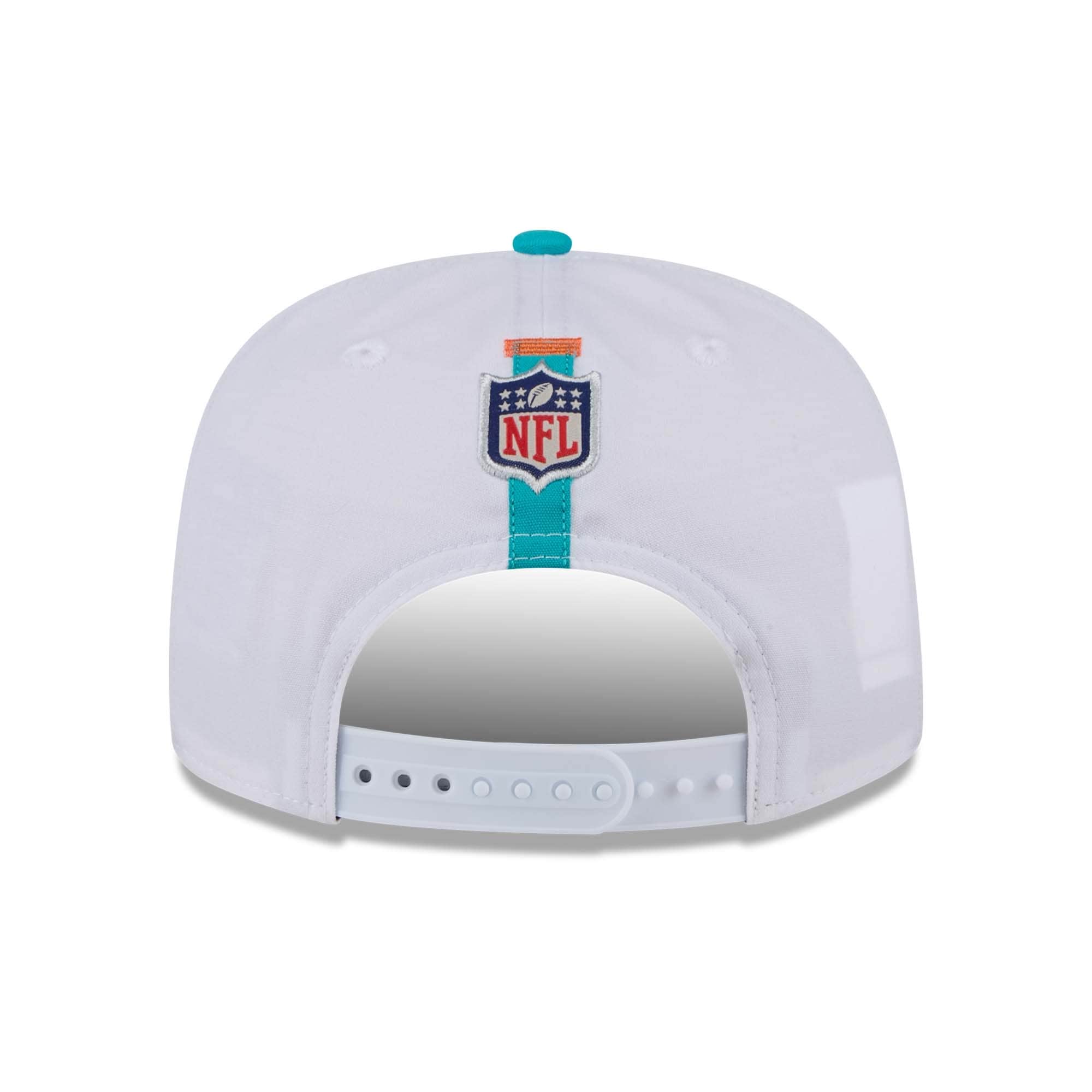 Miami Dolphins 2024 NFL Training Camp New Era Golfer Snapback Cap White
