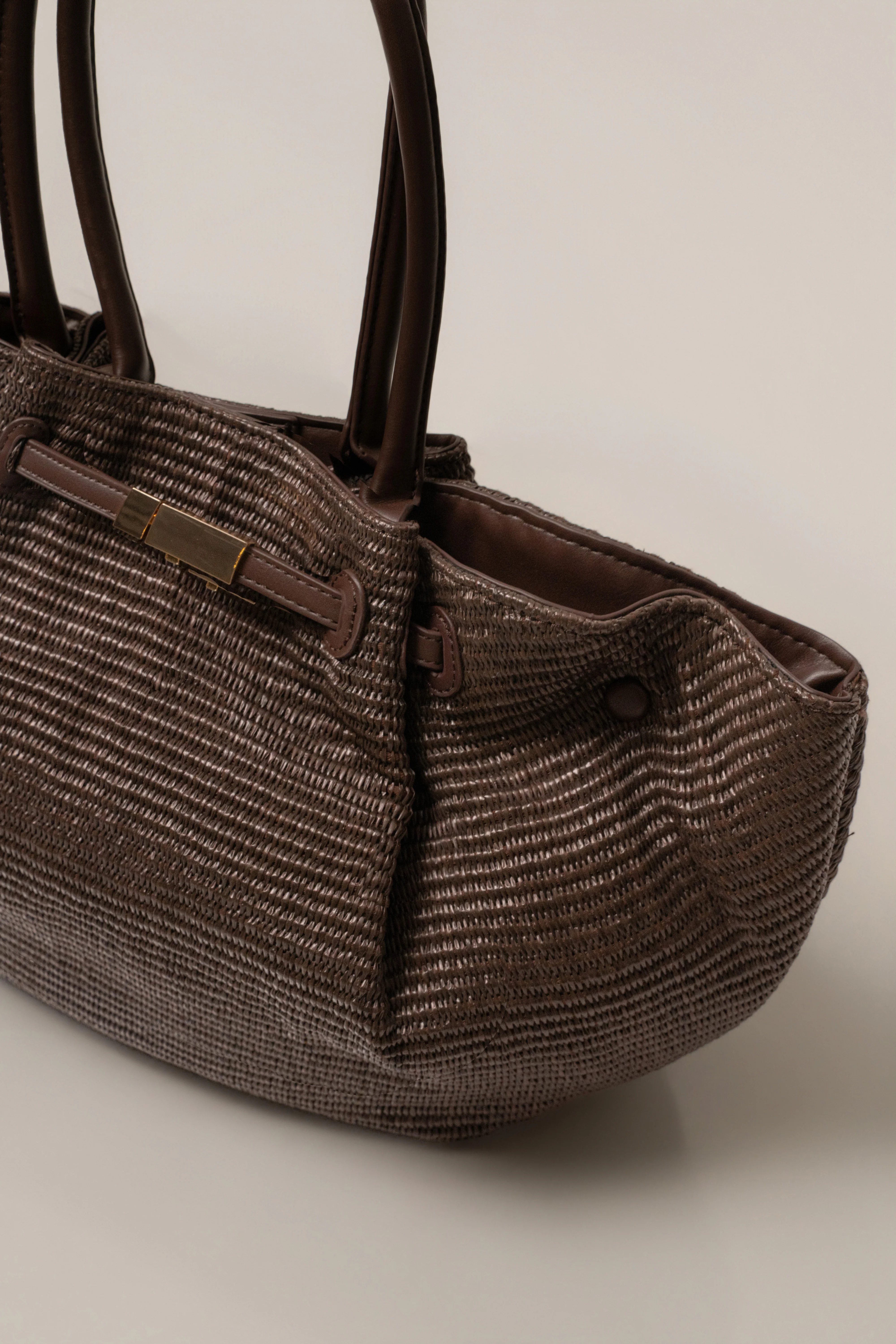 Chocolate Lana Woven Handbag