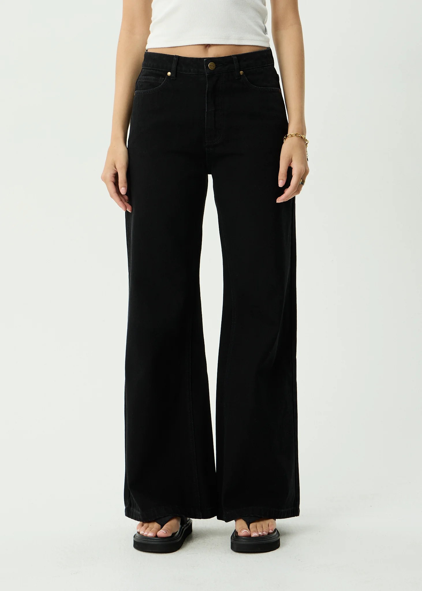 AFENDS Womens Gigi - Denim Flared Leg Jean - Washed Black