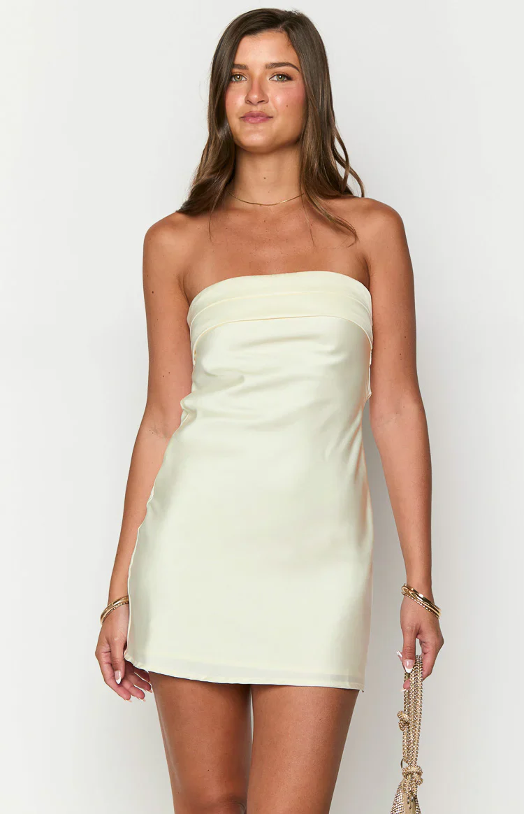 Annie Cream Strapless Mini Dress