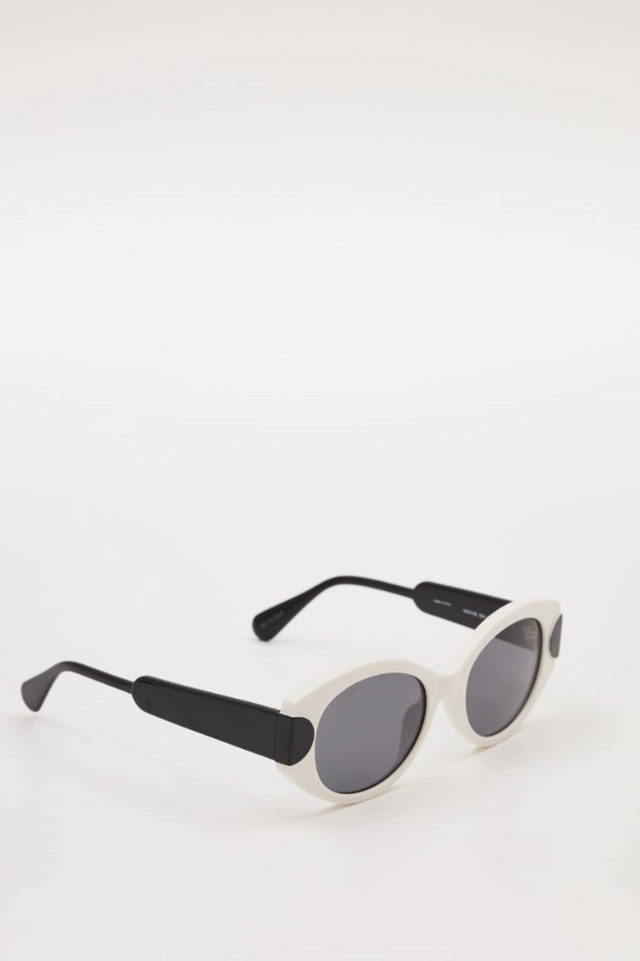 Glasses with contrasting temples - WHITE BLACK