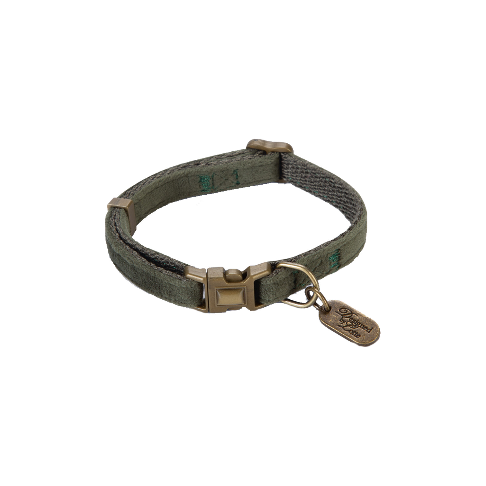 Designed by Lotte Velura - Cat Collar - Green - 30 x 1 x 0.2 cm