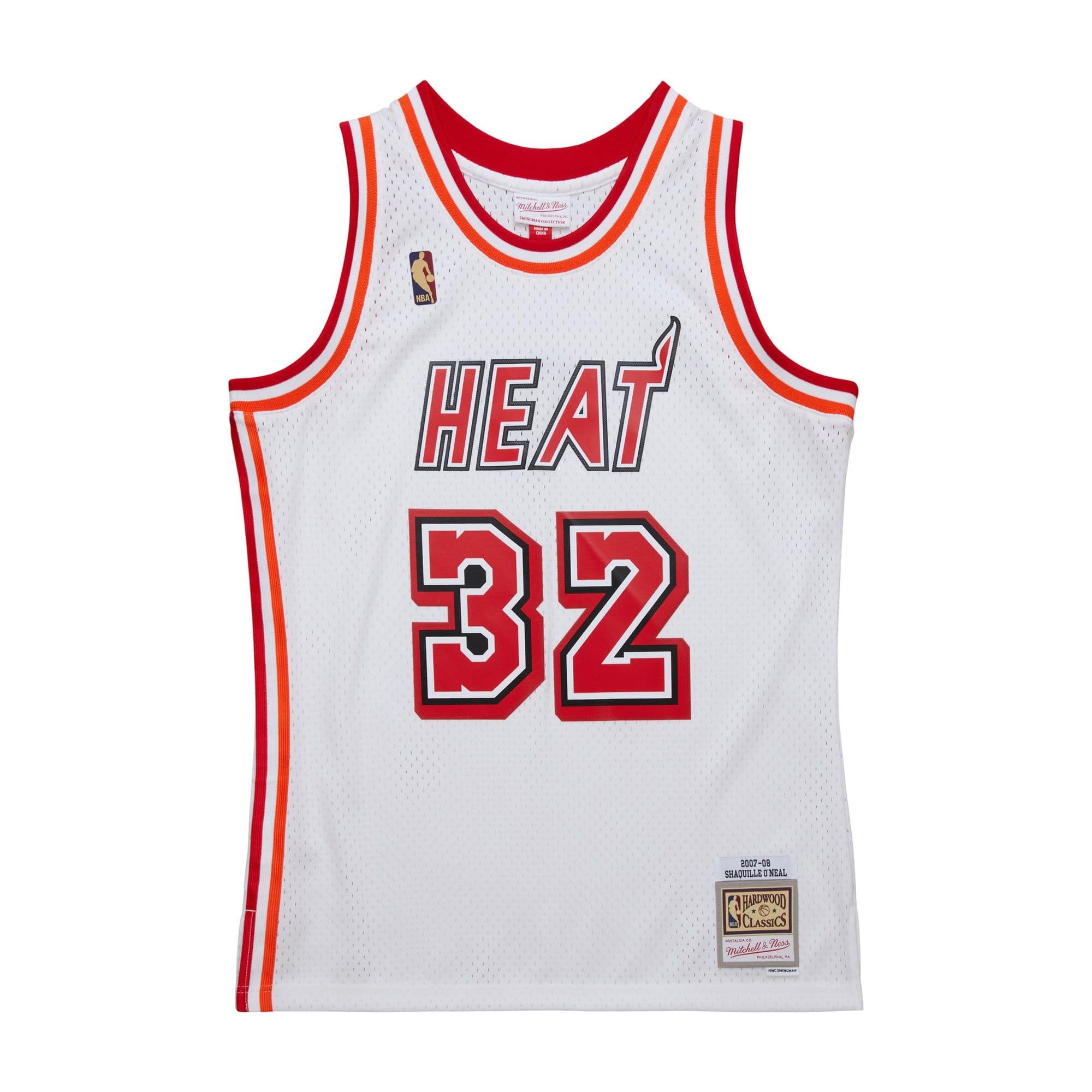 Shaquille O'Neal #32 Miami Heat 2007-08 Mitchell & Ness Swingman NBA Jersey White