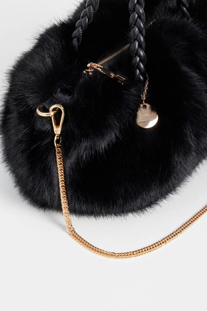 Bag in soft and warm fabric - BLACK