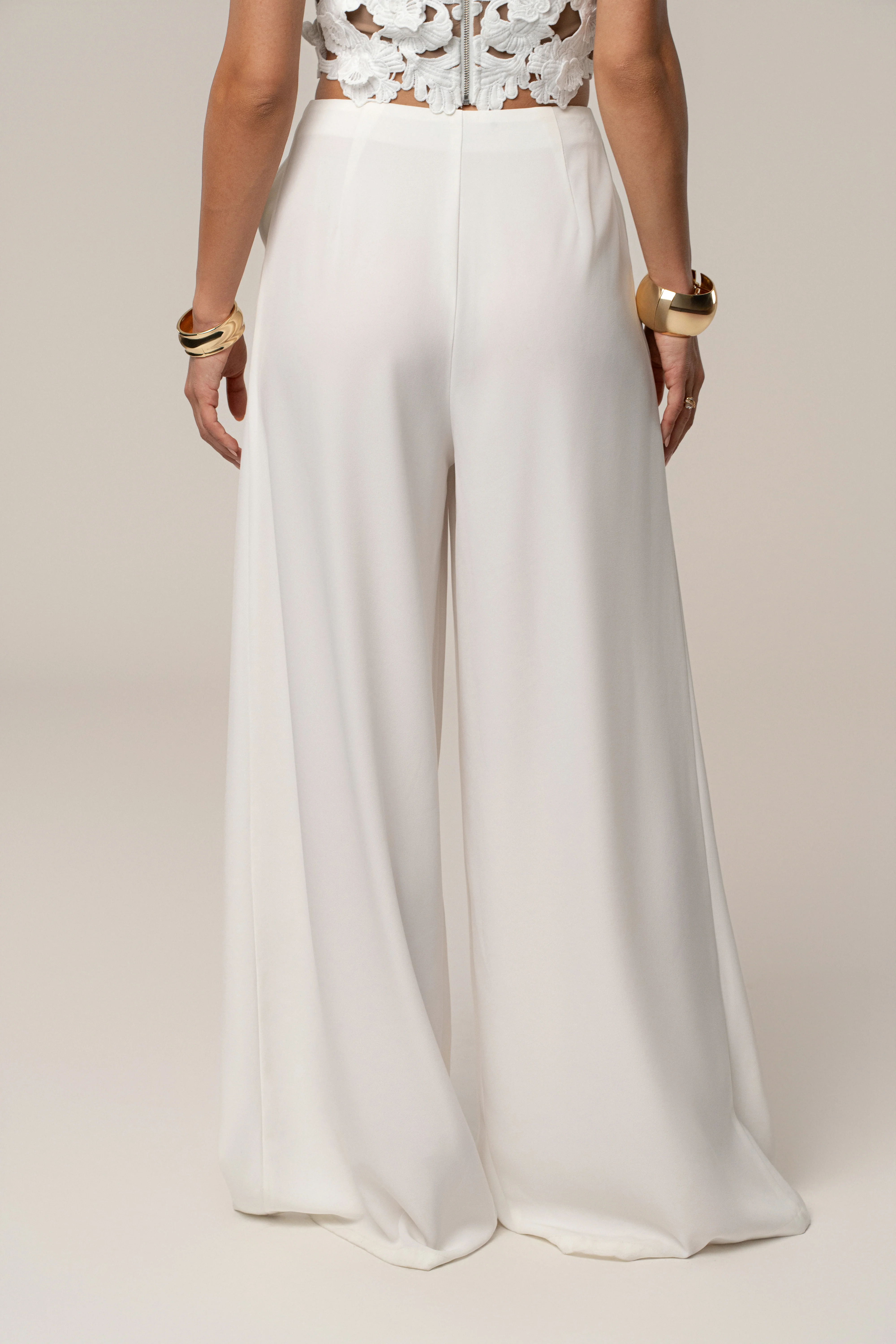 White Summer Ease Wide Leg Pants