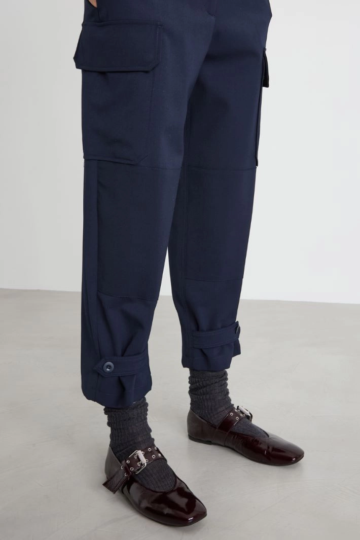 Baggy cargo-style trousers - BLUE