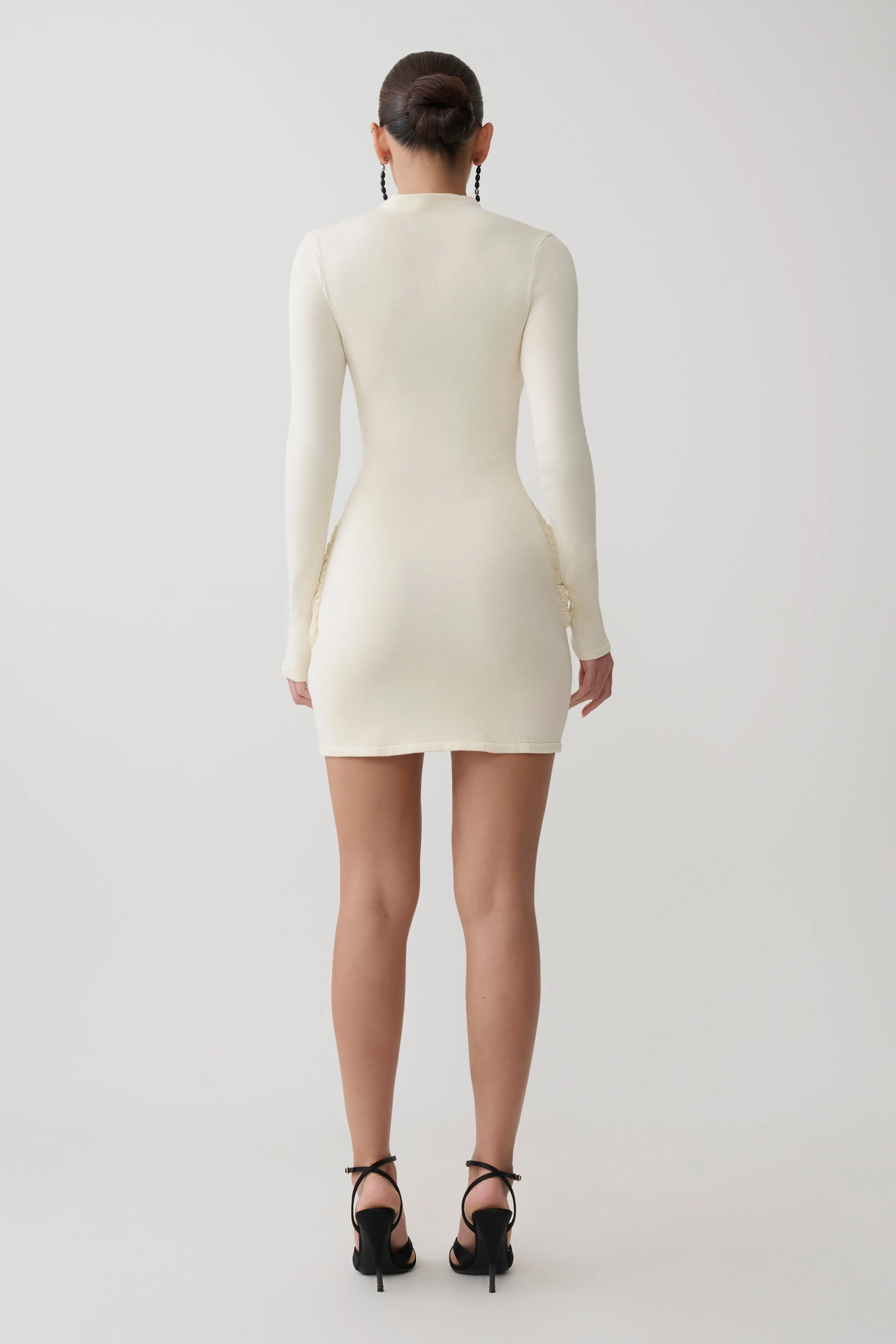 Grayson Knit Chiffon Mini Dress - Buttercream